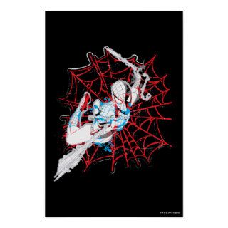 Spider Man Multi Color Logo Dark Poster