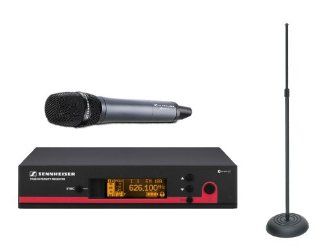 Sennheiser EW Wireless HandHeld Mic System EW135 G3 A (516 558 MHz) True Diversity Rack Mount Wireless Microphone System with Round Base Mic Stand Musical Instruments