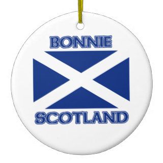 Bonnie Scotland and Saltire flag Christmas Ornament