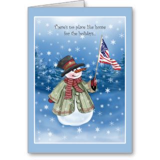 Patriotic Snowman Christmas Cards