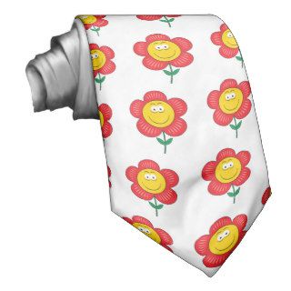Cute Flower  Smiley Face Neckties