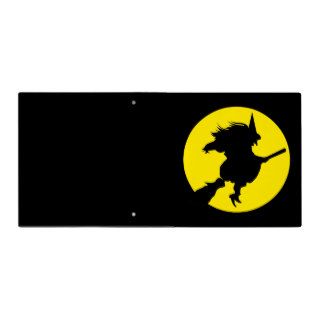 Black witch silhouette against golden full moon vinyl binder