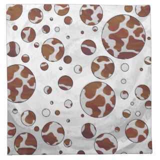 Cow Brown and White Print Printed Napkin
