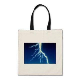 Lightning bolt over blue background bag