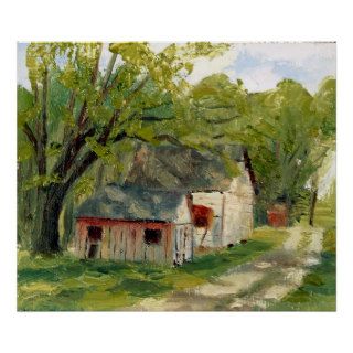 Chicken and Grain House Oil Landscape Painting Posters