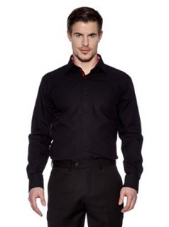 VB Shirt, slim fit, black   inside wine red contrasting trim   non iron at  Mens Clothing store