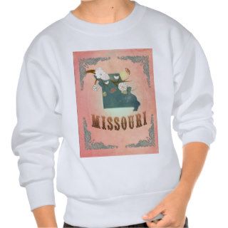 Modern Vintage Missouri State Map  Pastel Peach Sweatshirts