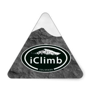 Climbing "iClimb" Oval CO Mountain Tag Stickers