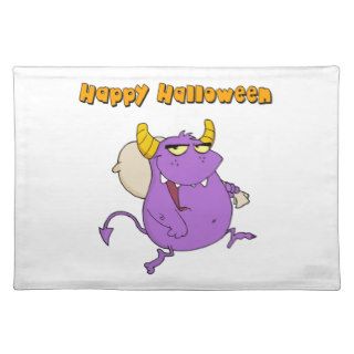 HAPPY HOLIDAYS HALLOWEEN MONSTER 3 PLACE MATS