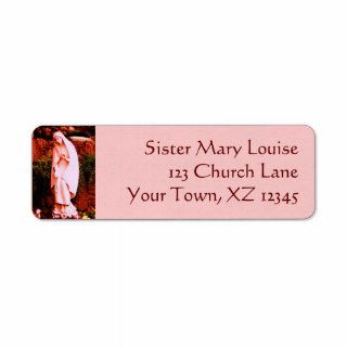 Pink Virgin Mary Statue Custom Return Address Label