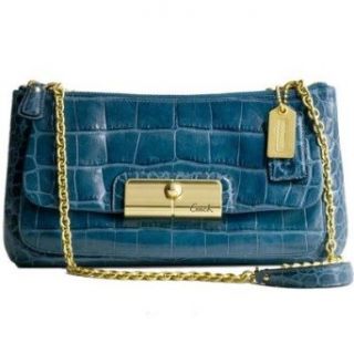 Coach Kristin Limited Edition Embossed Croc Willow Small Shoulder Bag 16844 (Denim) Clothing