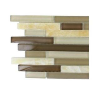 Splashback Tile Temple Taffee Marble and Glass Tiles   6 in. x 6 in. x 8 mm Floor and Wall Tile Sample (1 sq. ft.) R3B3
