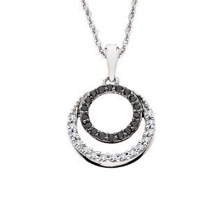 Liana .12tw Black & White Diamond Neckalce Pendant Necklaces Jewelry