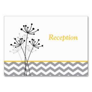 Yellow Gray White Floral Reception Enclosure Card Business Card Template