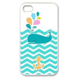 Custom Whale Cover Case for iPhone 4 4s LS4 543 Cell Phones & Accessories