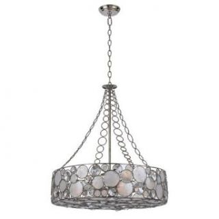 Crystorama Lighting Group 528 SA Palla 8 Light Single Tier Chandelier, Antique Sliver / Clear Crystal and Capis Shell    