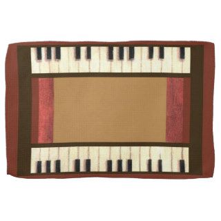 piano keys border kitchen towel