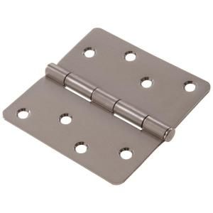 The Hillman Group 4 in. Satin Nickel Residential Door Hinge with Square Corner Removable Pin Full Mortise (18 Pack) 852849.0
