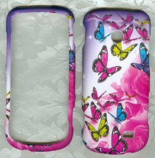Rose Butterfly Rubberized Samsung T528g Straight Talk Phone Case Cell Phones & Accessories