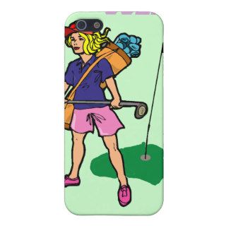 Lady golfer with monogram Case For The iphone4 iPhone 5 Case
