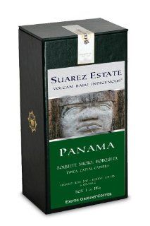 Exotic Origins Coffee 6 Boxes of 90 Point   Suarez Estate   Volcan Baru Indigenous   Varietal Blend of Typica, Catuai, and Cattura   Horqueta Micro Climate, Boquete, Panama   Limited Reserve of 528 Pounds   Save 20% on Six Sequentially Numbered Boxes of 