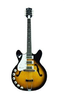 Harmony H 59/1 Semi Hollow Body '68 Reissue Electric Guitar   Sunburst LEFTY Musical Instruments