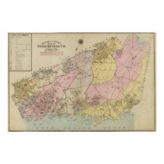 Outline, index map Westchester County Print
