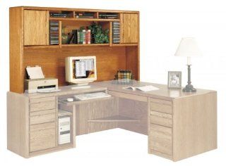 Kathy Ireland Home by Martin Furniture Contemporary Deluxe Solid Wood Hutch in Oak   Bookcases