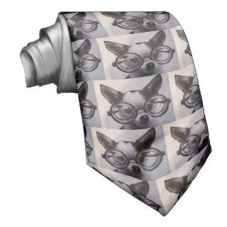 Cute dog with oversized glasses neckties