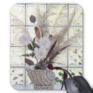 Floral with Glass Blocks Mouse Mats