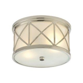 Suzanne Kasler Montpelier Small Flush Mount in Polished Nickel with Frosted Glass by Visual Comfort SK4010PN FG   Close To Ceiling Light Fixtures  