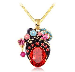 Fashion Party the Dream of Red Mension Pendant Necklace for Wedding 925 Sterling Silver Plated 18k Gold Jewelry