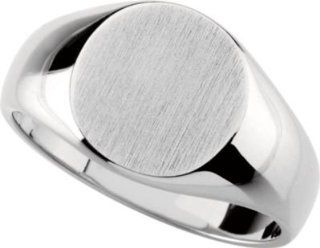 Jewelplus Men's Hollow Signet Ring 14K White 14.00X12.00 Mm Jewelry