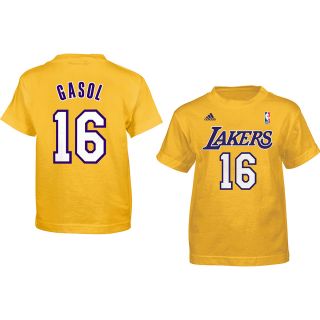 adidas Youth Los Angeles Lakers Pau Gasol Game Time Name and Number Short 