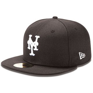 NEW ERA Mens New York Mets 59FIFTY Basic Black and White Fitted Cap   Size 7,