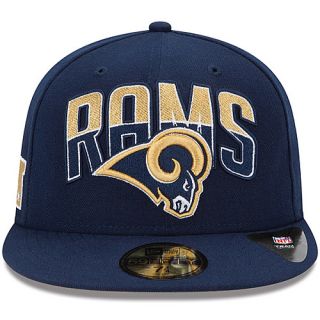 NEW ERA Mens St. Louis Rams Draft 59FIFTY Fitted Cap   Size 7.125, Navy