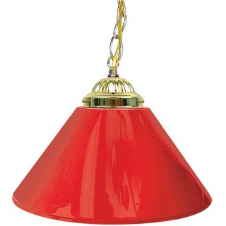 Trademark Global Plain Red 14 Single Shade Bar Lamp Brass Hardware (1200G RED)