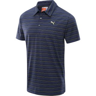 PUMA Mens Barcode Striped Short Sleeve Golf Polo   Size Medium, Black