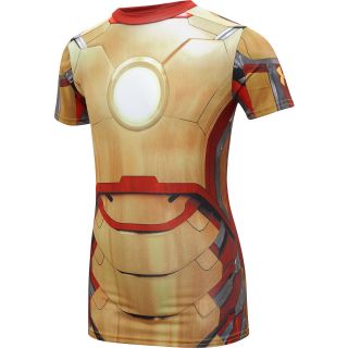 UNDER ARMOUR Boys Alter Ego Iron Man Allover Graphic T Shirt   Size Small,