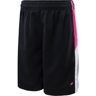 NEW BALANCE Girls Slant Basketball Shorts   Size Medium, Black/pink