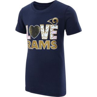 NFL Team Apparel Girls St. Louis Rams Feel The Love Short Sleeve T Shirt   Size