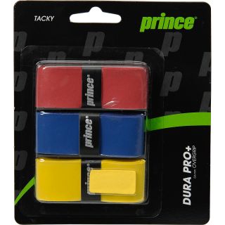 PRINCE DuraPro+ Replacement Tennis Racquet Grip Tape   3 Pack, Blue/red