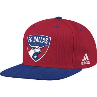 adidas Mens FC Dallas Primary Logo Wool Flat Brim Snapback Cap, Multi Team