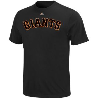 Majestic Mens San Francisco Giants Official Wordmark Black Tee   Size XXL/2XL,