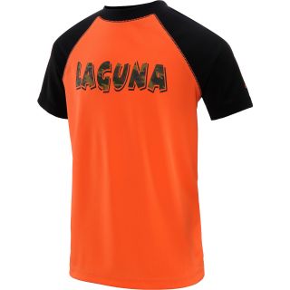 LAGUNA Boys Shocking Camo Short Sleeve Rashguard   Size 18/20, Orange
