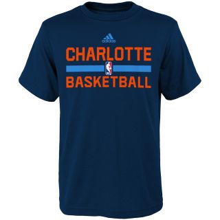 adidas Youth Charlotte Bobcats Practice Short Sleeve T Shirt   Size Medium,