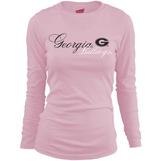 MJ Soffe Girls Georgia Bulldogs Long Sleeve T Shirt   Soft Pink   Size Medium,