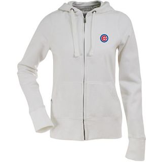 Antigua Womens Chicago Cubs Signature Hooded White Full Zip Sweatshirt   Size