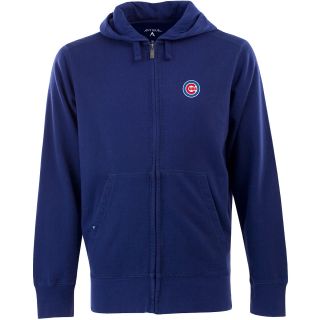 Antigua Mens Chicago Cubs Fleece Full Zip Hooded Sweatshirt   Size Large,