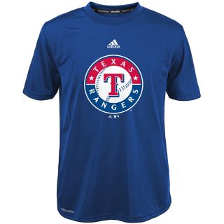 adidas Youth Texas Rangers ClimaLite Team Logo Short Sleeve T Shirt   Size